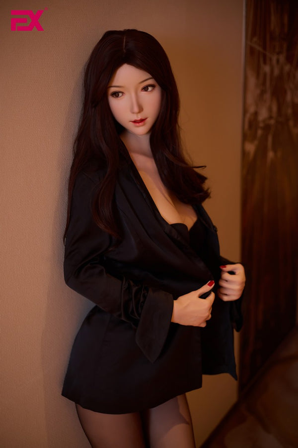 Jie: 166 cm D-Cup Realistische Silikon-Sex-Puppe - EX-Puppe