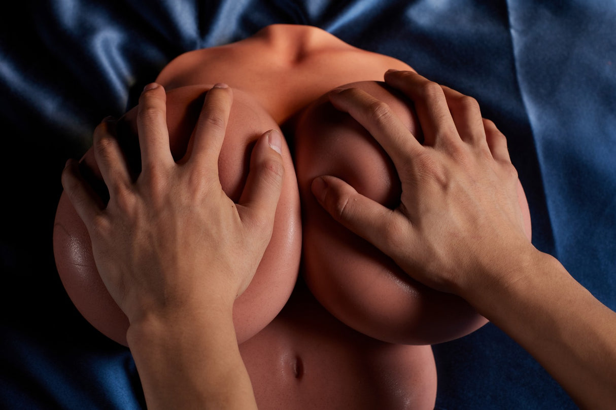 B-92(Black): 92cm Realistic Silicone Love Doll Torso-Climax Doll
