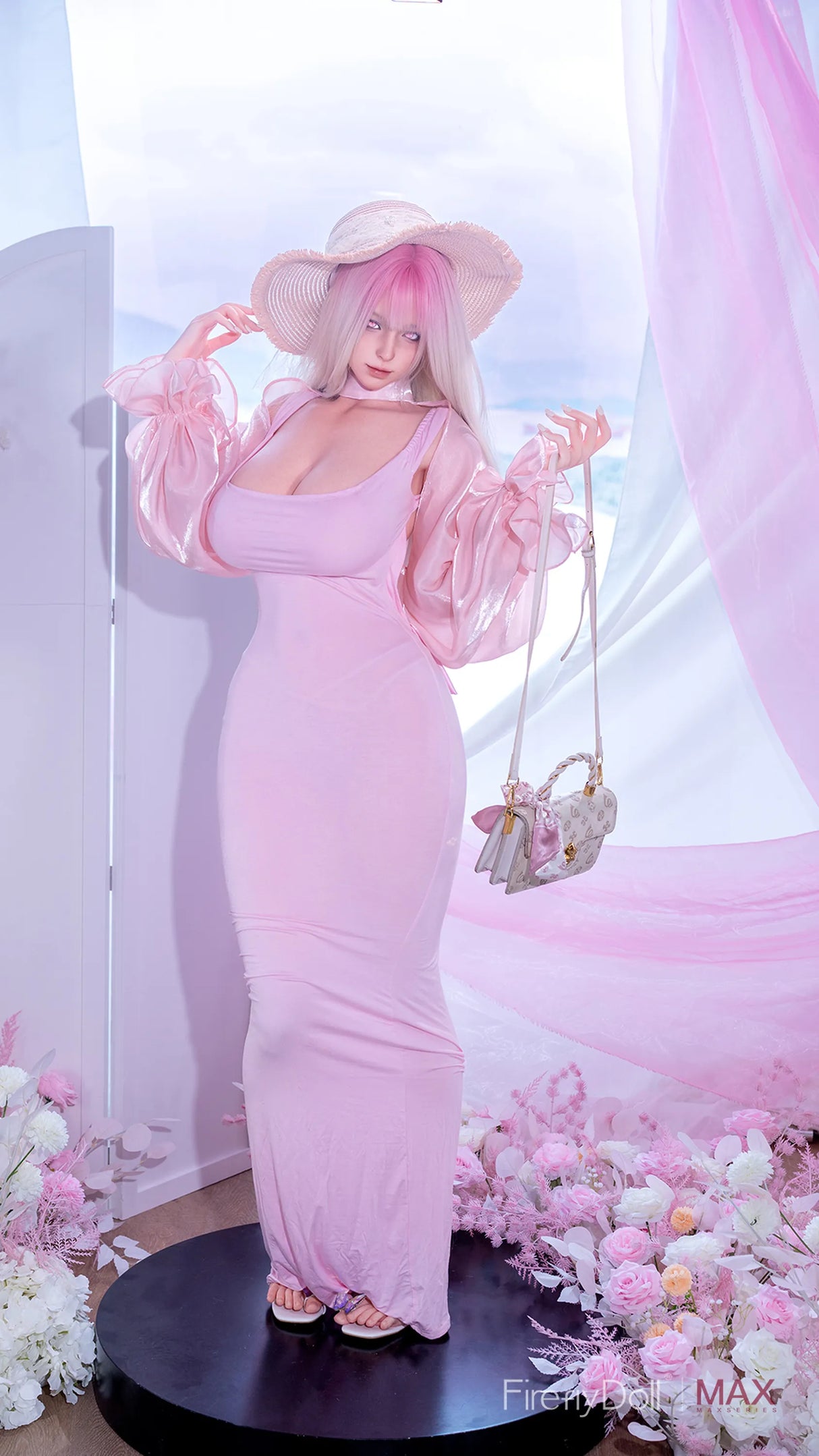 C019 Yelan: 164cm I-cup Peach Veil Realistic Sex Doll - Max Series