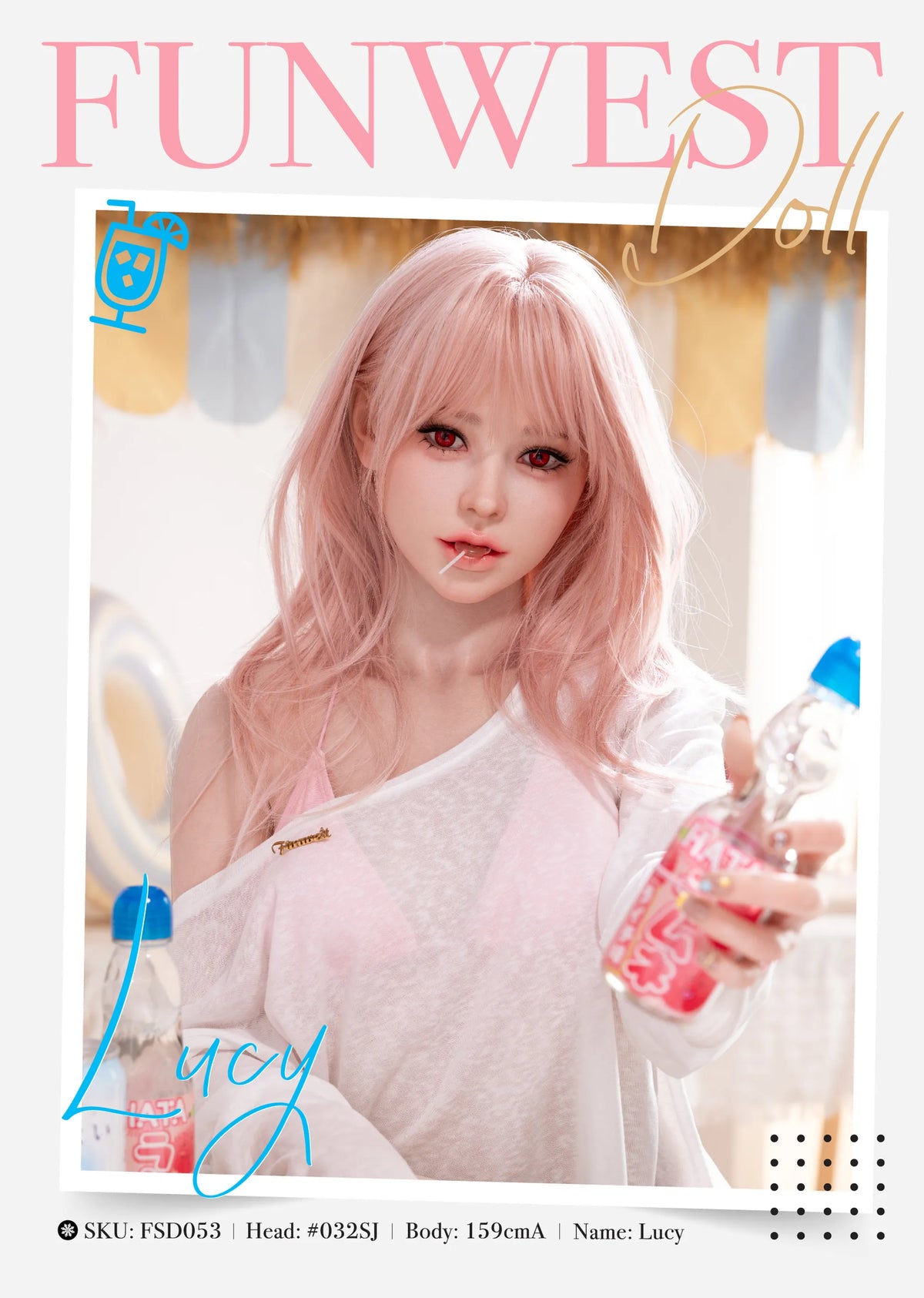 Lucy:159cm A-cup Vacation Girl Flat-Chested Sex Doll-FSD053 #032SJ
