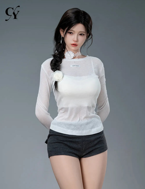 Liang-3: 168cm F-Cup Side Ponytail Blossom Realistic Sex Doll-Set-82