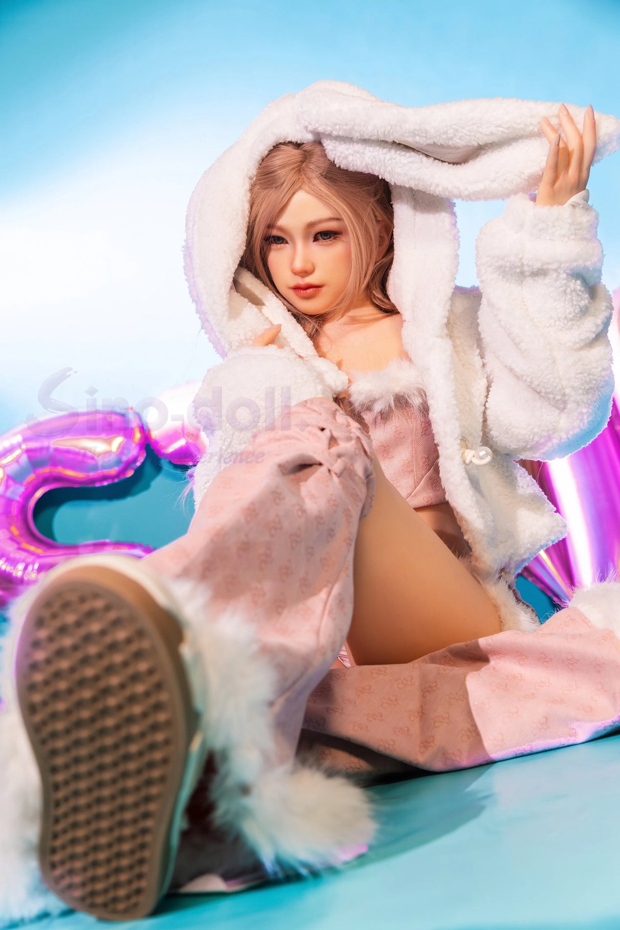 Linxia: 161cm B-Cup Lavender Luxe Girl Flat Chested Sex Doll-Soft Max Series