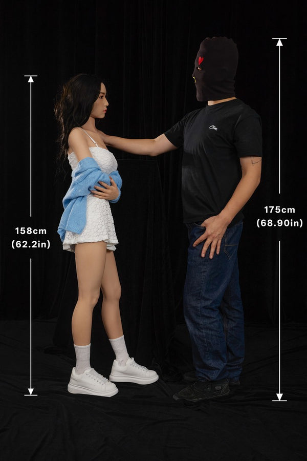 Mayu: 158cm E-Cup Flat Chested Silicone Sex Doll-Ultra Light Weight Design