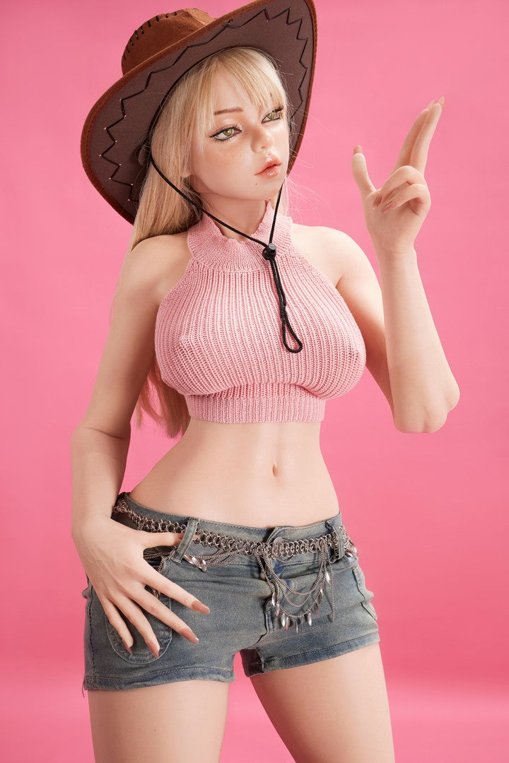 Rhea: 156cm F-Cup Flat Chested Silicone Sex Doll-Ultra Light Weight Design