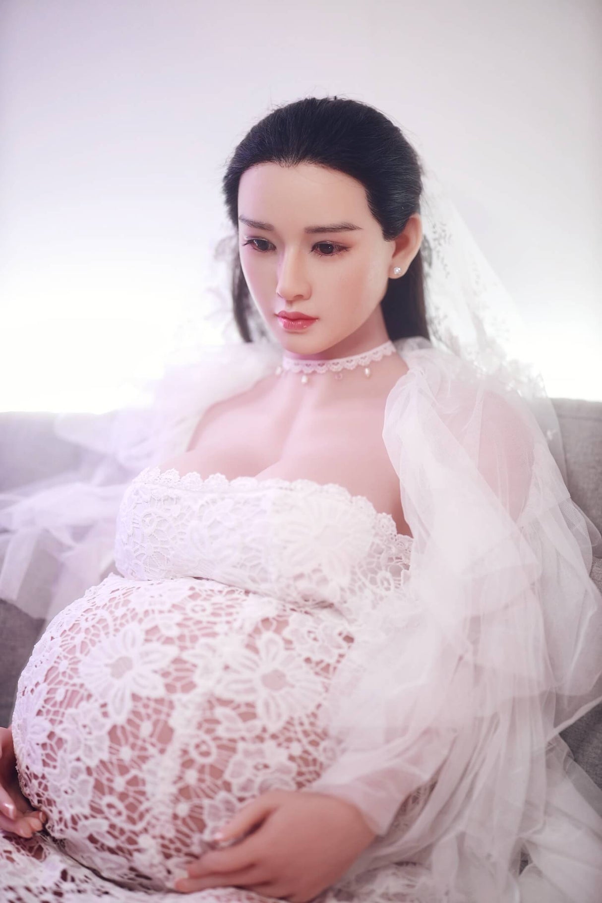 Armani(Silicone Head): JYDoll Pregnant Asian Sex Doll