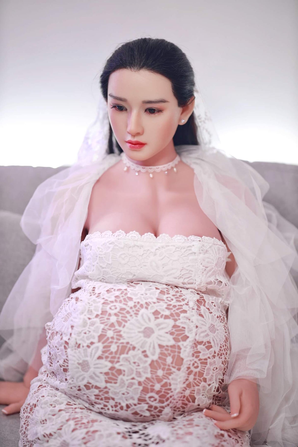 Armani(Silicone Head): JYDoll Pregnant Asian Sex Doll