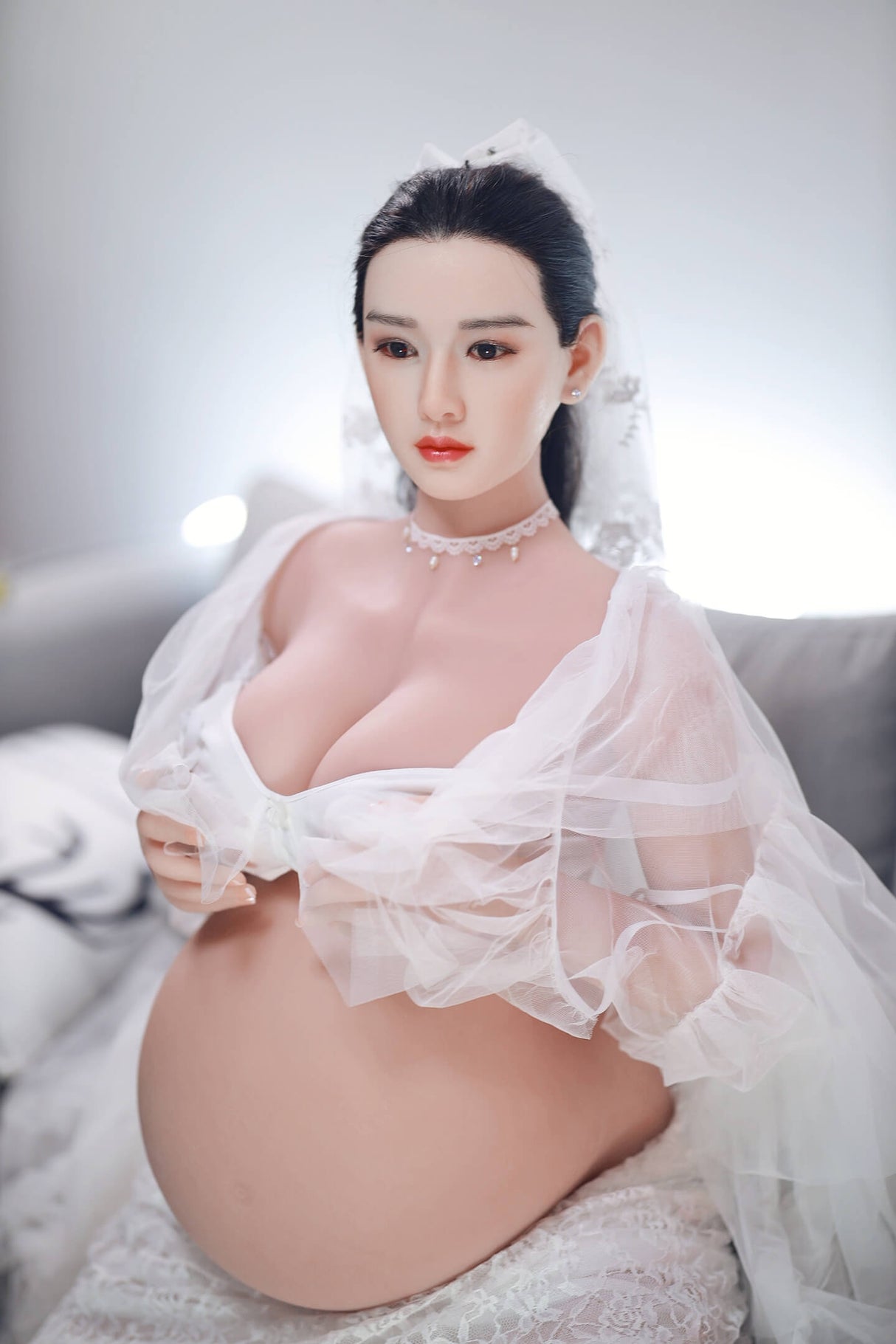 Armani(Silicone Head): JYDoll Pregnant Asian Sex Doll