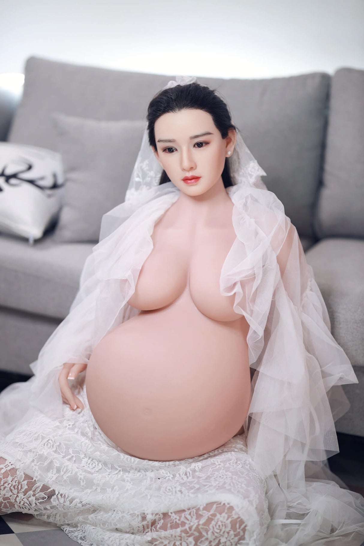 Armani(Silicone Head): JYDoll Pregnant Asian Sex Doll