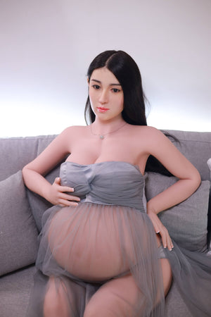 Carolyn(Silicone Head): JYDoll Pregnant Asian Sex Doll
