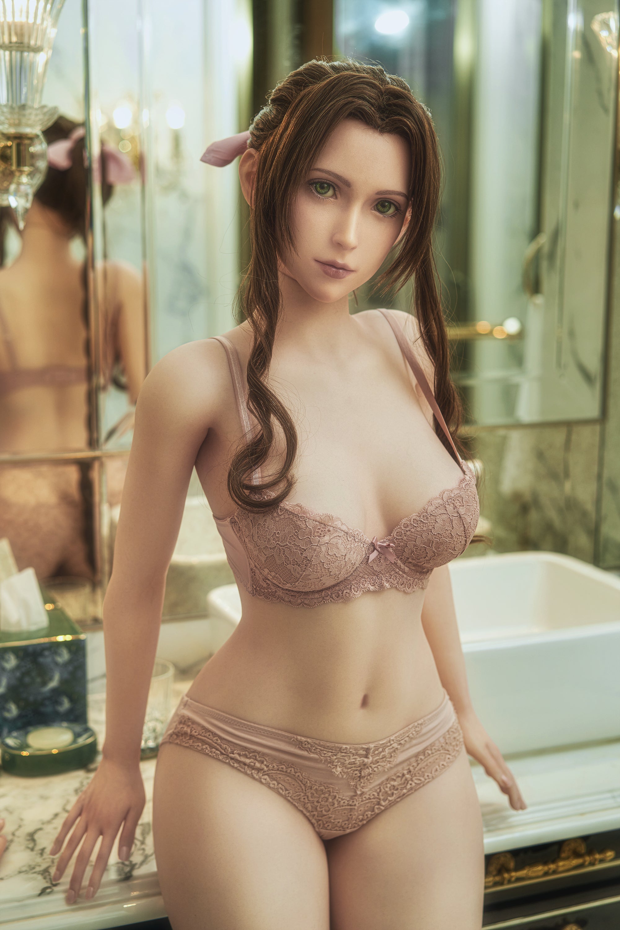 Tifa & Aerith (Full Silicone): Game Lady White Sex Doll