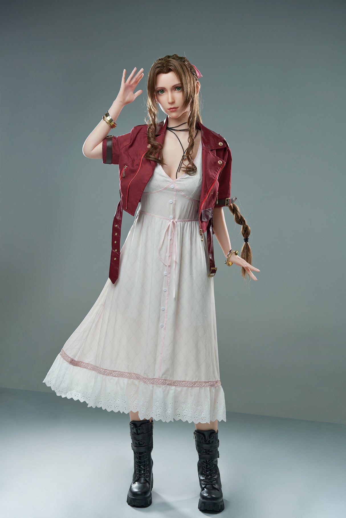 Aerith: 167cm D-Cup Cosplay Silicone Sex Doll-Game Lady Sex Doll Queen Aerith: 167cm D-Cup Cosplay Silicone Sex Doll-Game Lady Sex Doll Queen