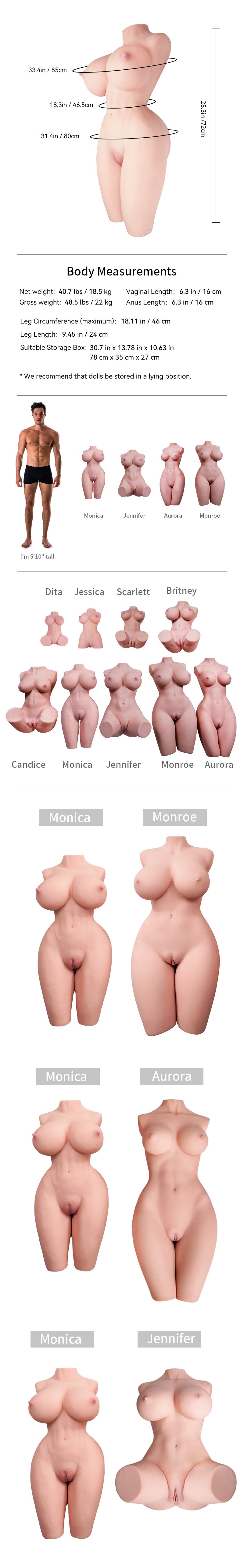Monica: Tantaly Sex Doll Torso (Lieferung in 5-7 Tagen)